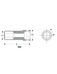 TUBO DE IMPACTO 1" 33MM LARGO 2